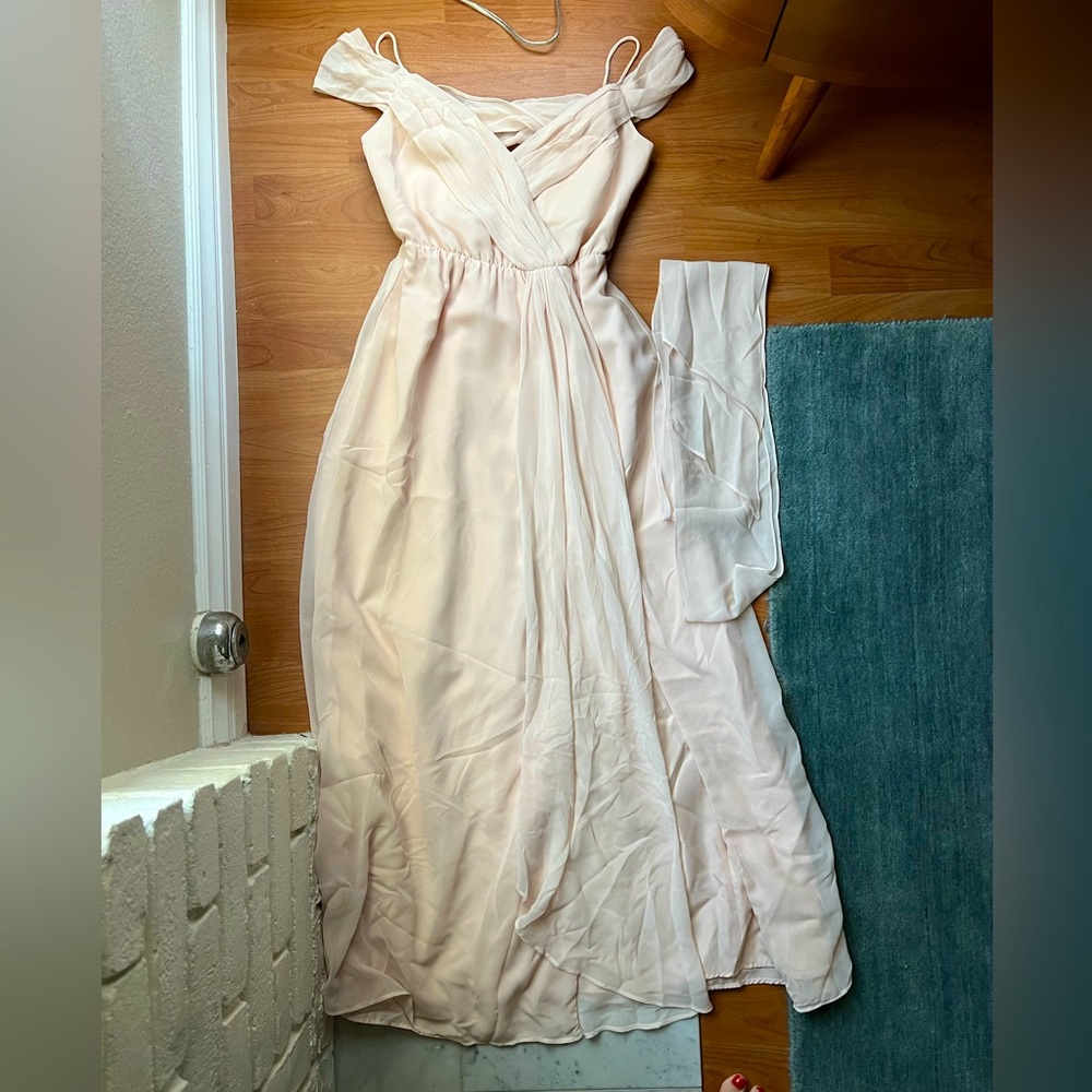 Watters & Watters BHLDN pink bridesmaid dress